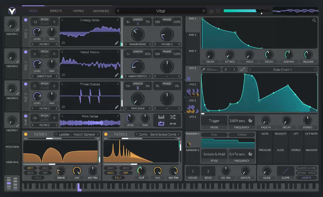 screenshot of vital synth